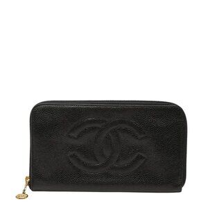 Chanel CC Logo Black Caviar Leather